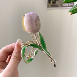 grampo de cabelo em forma de tulipa
