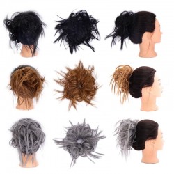 Coque falso - scrunchie elástico com cabelo sintético - peruca
