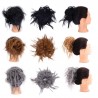 Coque falso - scrunchie elástico com cabelo sintético - peruca