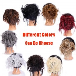Coque falso - scrunchie elástico com cabelo sintético - peruca