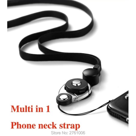 Suporte para telefone - com alça de pescoço / fivela de anel - destacável