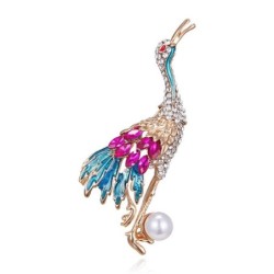 Guindaste de cristal com pérola - broche