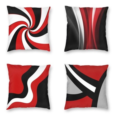 Capa de almofada vermelha/preta/branca - 45 cm * 45 cm