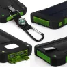 Solar power bank - dual USB - waterproof - with compass keychain - LED - 30000mAhPower Banks