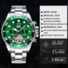 TEVISE - elegant automatic watch - stainless steel - waterproof - silver / greenWatches