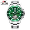 TEVISE - elegant automatic watch - stainless steel - waterproof - silver / greenWatches