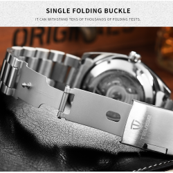 TEVISE - elegant automatic watch - stainless steel - waterproof - silver / blackWatches