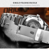 TEVISE - elegant automatic watch - stainless steel - waterproof - silver / blackWatches