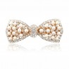 Crystal bowknot with pearls - hair clipHair clips