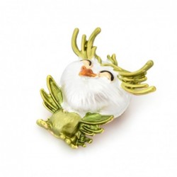 Corujinha sorridente - broche de cristal