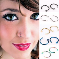 Argola de nariz - piercing - aço inoxidável - 2 peças