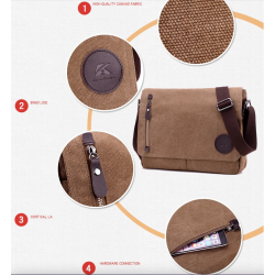 Bolsa de lona retangular de ombro