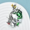 Sapo verde / cogumelo / grama - broche vintage