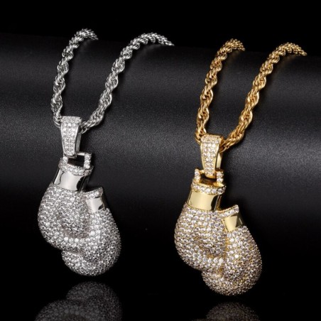 Luvas de boxe de cristal com colar