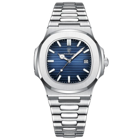 POEDAGAR - elegant Quartz watch - waterproof - stainless steel - blueWatches