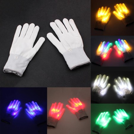 Luvas de esqueleto brilhantes - LED