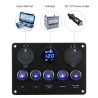 Painel de interruptores basculantes - Voltímetro digital à prova d'água - para carro - barco - caminhão - 12V - USB - LED