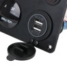 Painel de interruptores basculantes - Voltímetro digital à prova d'água - para carro - barco - caminhão - 12V - USB - LED