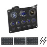 Painel de interruptores basculantes - Voltímetro digital à prova d'água - para carro - barco - caminhão - 12V - USB - LED