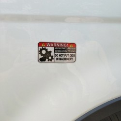 Adesivo de carro engraçado - Aviso em máquinas