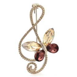 Nota musical com borboleta - broche