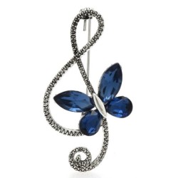 Nota musical com borboleta - broche