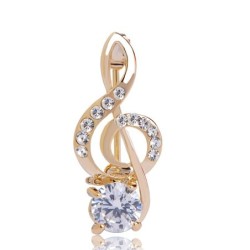 broche de notas musicais de cristal
