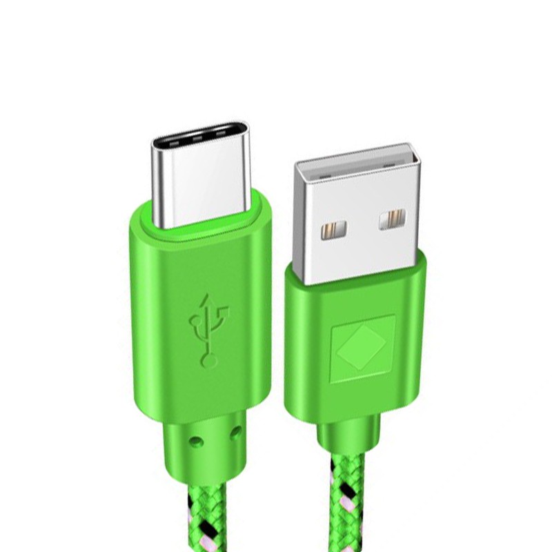 Cabo trançado de nylon - dados / sincronização / carregamento rápido - USB Tipo C