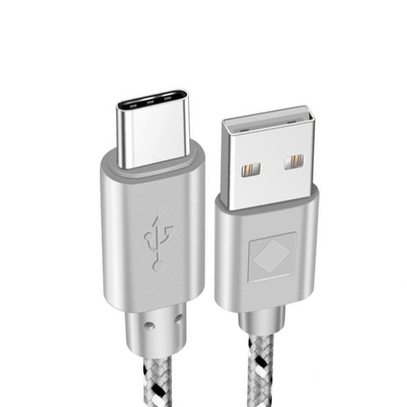 Cabo trançado de nylon - dados / sincronização / carregamento rápido - USB Tipo C