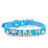 Coleira para cães/gatos - com cristal nome e charm - personalizada