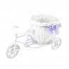 Plastic white bicycle - decorative flower basket - containerGarden