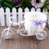 Plastic white bicycle - decorative flower basket - containerGarden