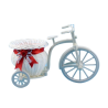Plastic white bicycle - decorative flower basket - containerGarden