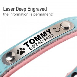 Dogs / cats collar - ID Tag - personalized - engraved - leatherCollar & Leads