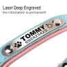 Coleira para cães/gatos - Tag de identificação - personalizada - gravada - couro