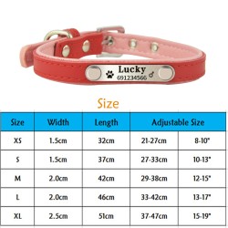 Coleira para cães/gatos - Tag de identificação - personalizada - gravada - couro