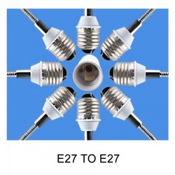 Encaixe E27 a E27 - porta-lâmpada flexível - extensão - adaptador de iluminação