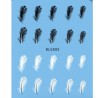 Penas pretas / brancas - adesivos para unhas - nail art - 20 peças