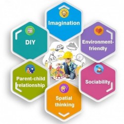 Blocos plásticos magnéticos - conjunto de construção - brinquedo educativo