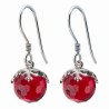 Bola / floco de neve cristal vermelho - brincos