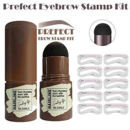 Carimbo de sobrancelha colorido - com estênceis - kit de modelagem profissional