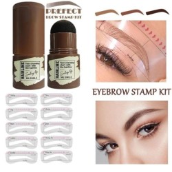 Carimbo de sobrancelha colorido - com estênceis - kit de modelagem profissional