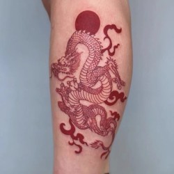 Tatuagem temporária - adesivo - dragão vermelho