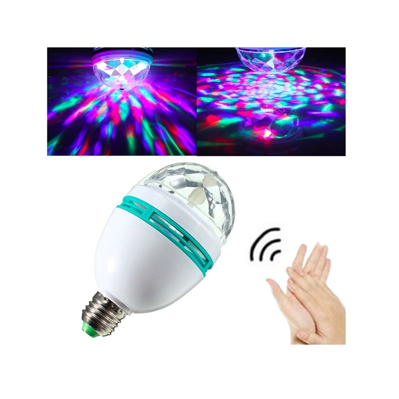 Rotating RGB LED stage light - bulb - sound activated - E27Stage & events lighting
