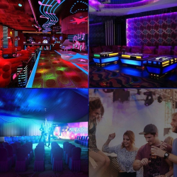 Rotating RGB LED stage light - bulb - sound activated - E27Stage & events lighting