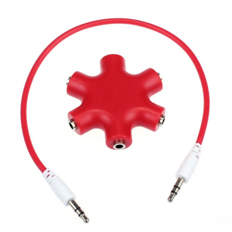 Divisor de áudio com conector de 3,5 mm - 1 a 5 Divisor de áudio com conector de 3,5 mm - 1 a 5