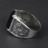Retro mens signet - with black onyx stone - 925 sterling silverRings