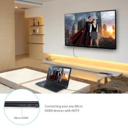 Cabo micro HDMI para HDMI - V1.4 - 1080P - ultra HD