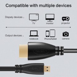 Cabo micro HDMI para HDMI - V1.4 - 1080P - ultra HD