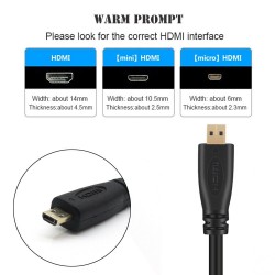 Cabo micro HDMI para HDMI - V1.4 - 1080P - ultra HD